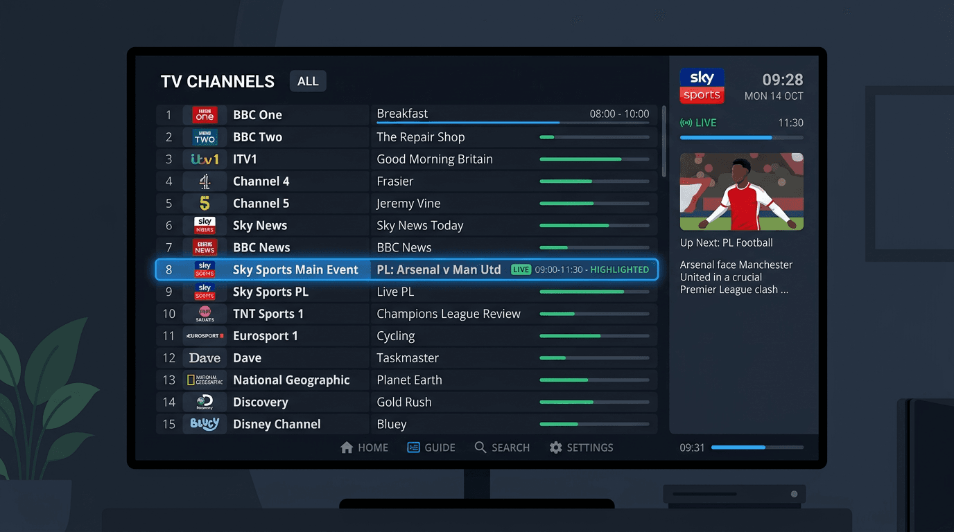 IPTV channel list on Enigma2